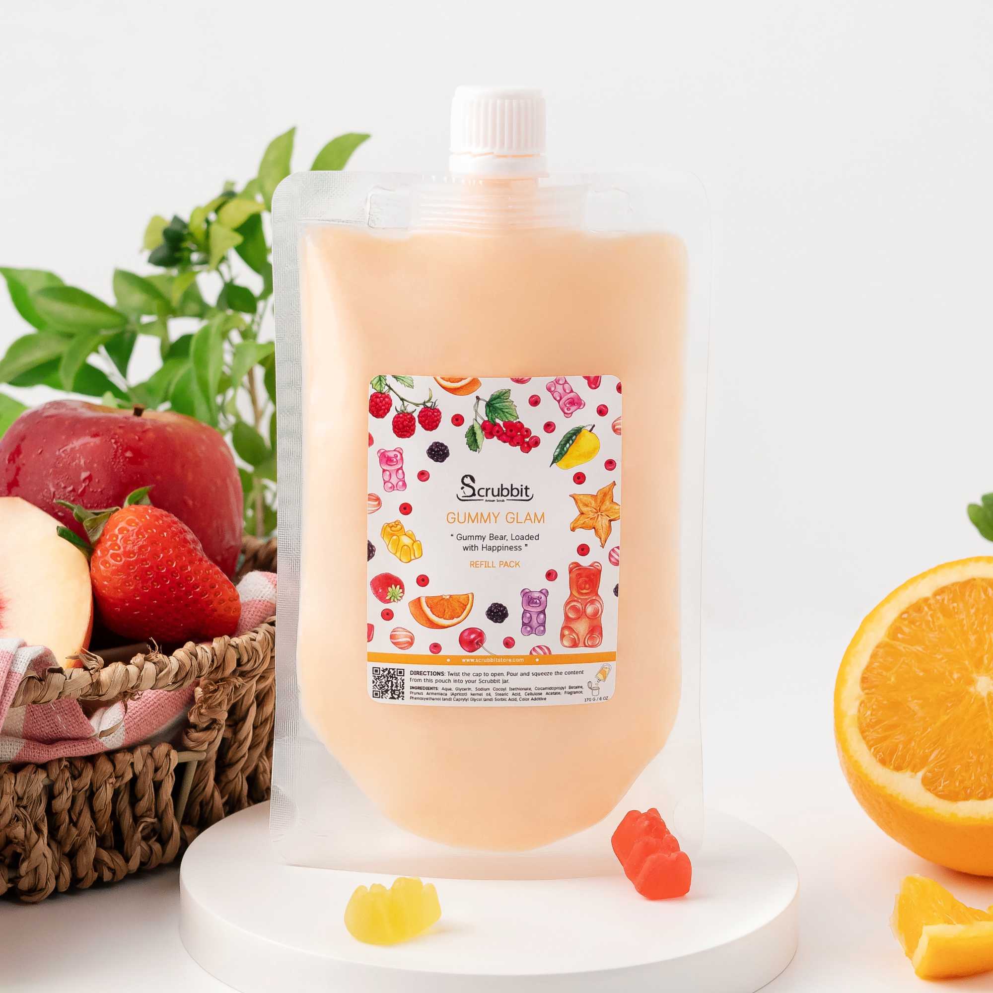 สบู่สครับ วิปนุ่มอาบน้ำ Scrubbit : Gummy Glam กลิ่นเจลลี่หมี หอมผลไม้ สดชื่น ขนาดรีฟิล