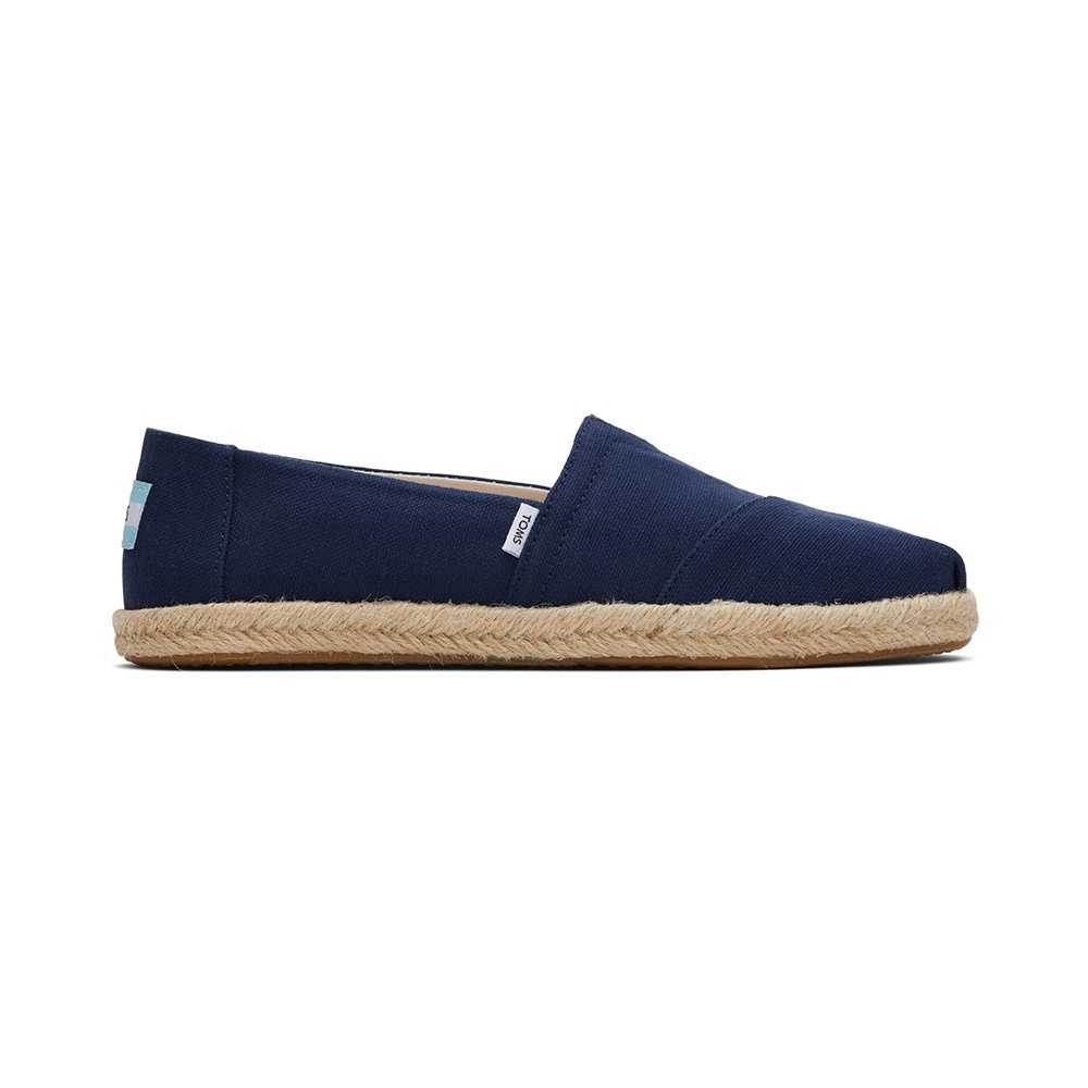 รองเท้าลำลองผู้ชาย สลิปออน รุ่น Alpargata Rope Navy Recycled Cotton Slubby Woven (CB)