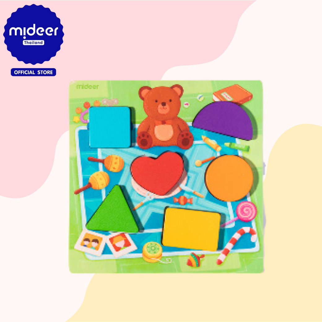 Mideer มิเดียร์  Wooden Peg Puzzle  จิ๊กซอว์ไม้เรขาคณิตสุดหรรษา