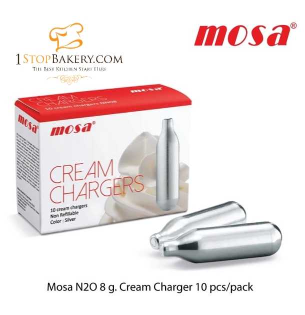 Mosa N2O 8 g. Cream Charger 10 pcs/pack / ครีมชาร์จเจอร์