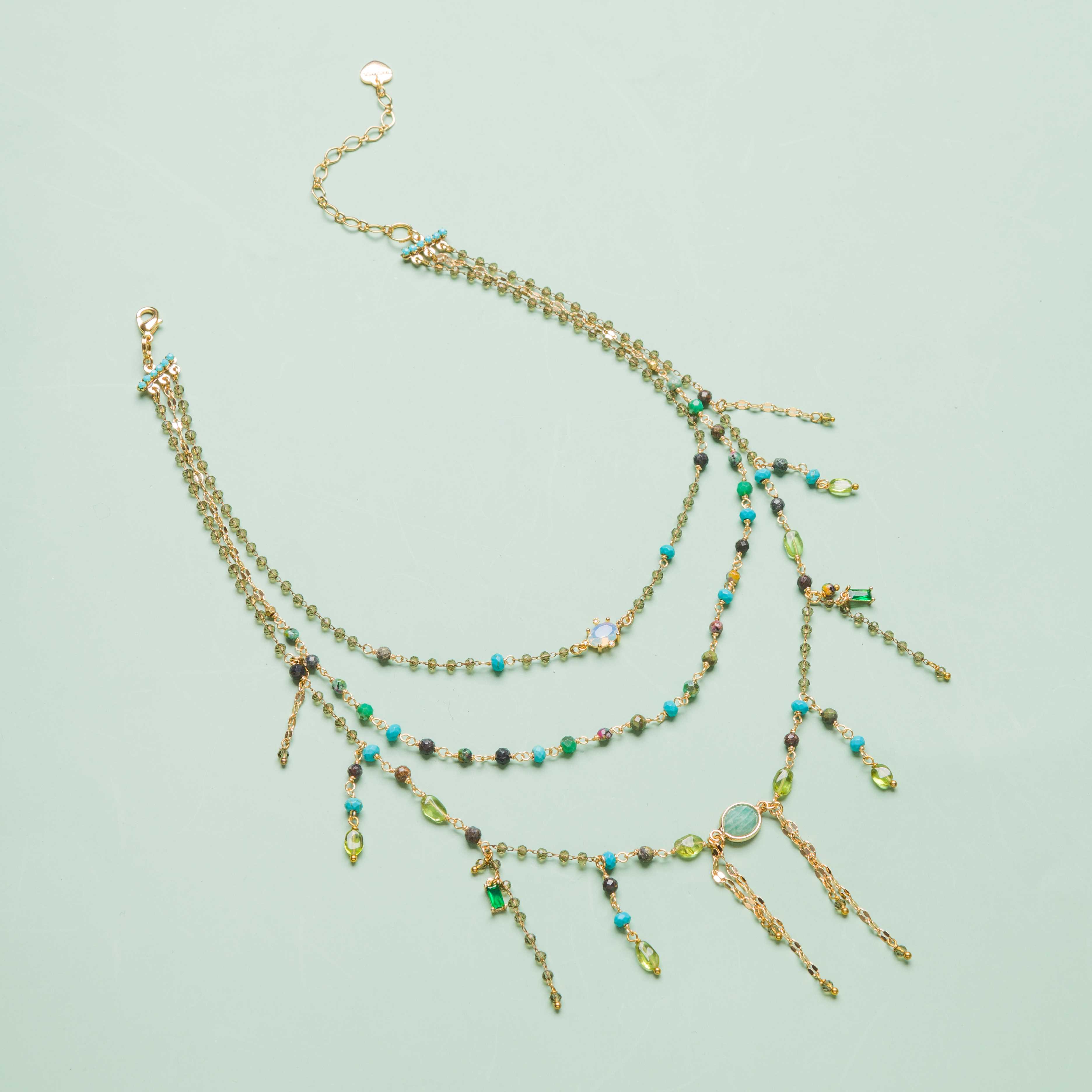 MALACHITE TRIPLE LAYERED NECKLACE (Cindy Selected)