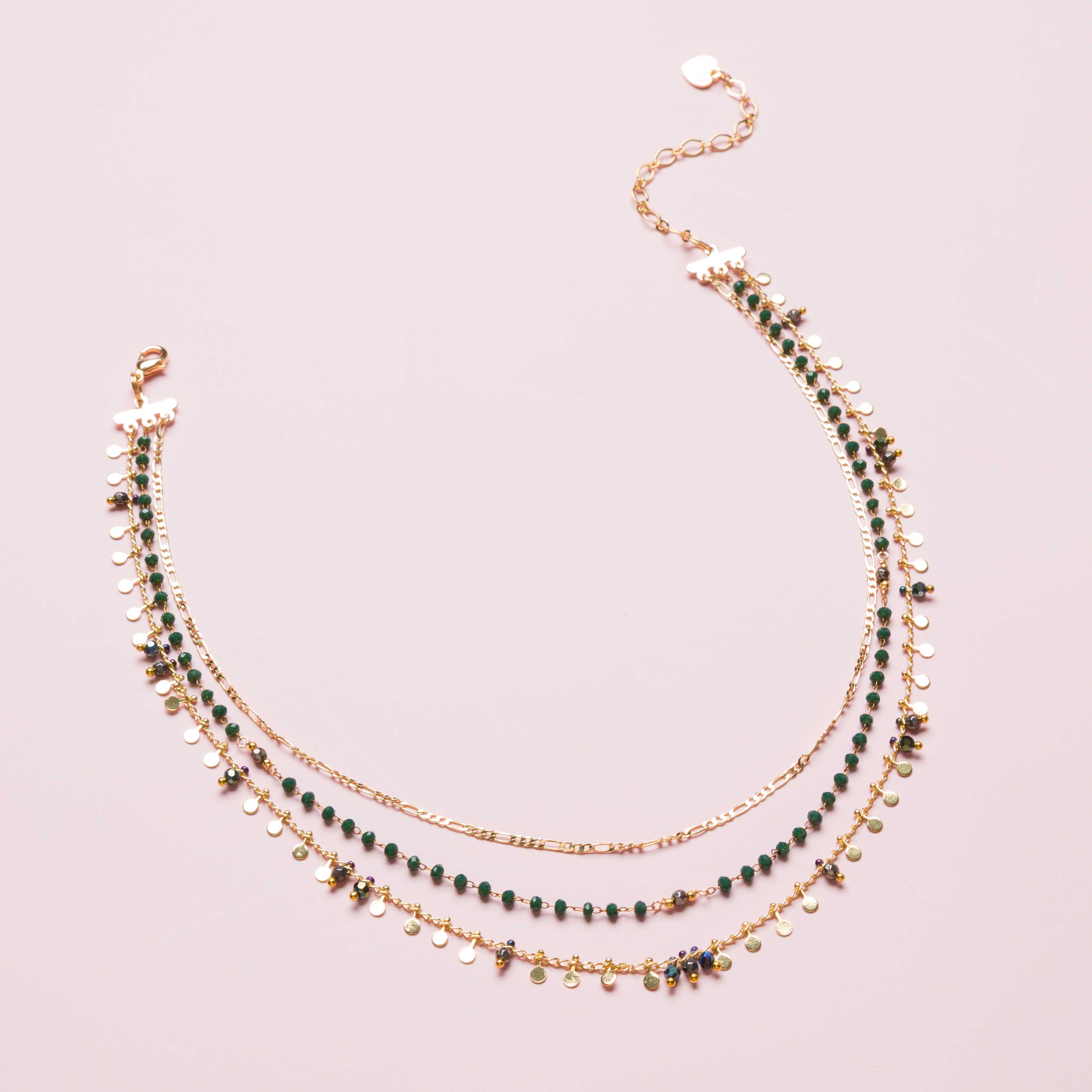MALACHITE DELICATE LAYERED NECKLACE (Cindy Selected)
