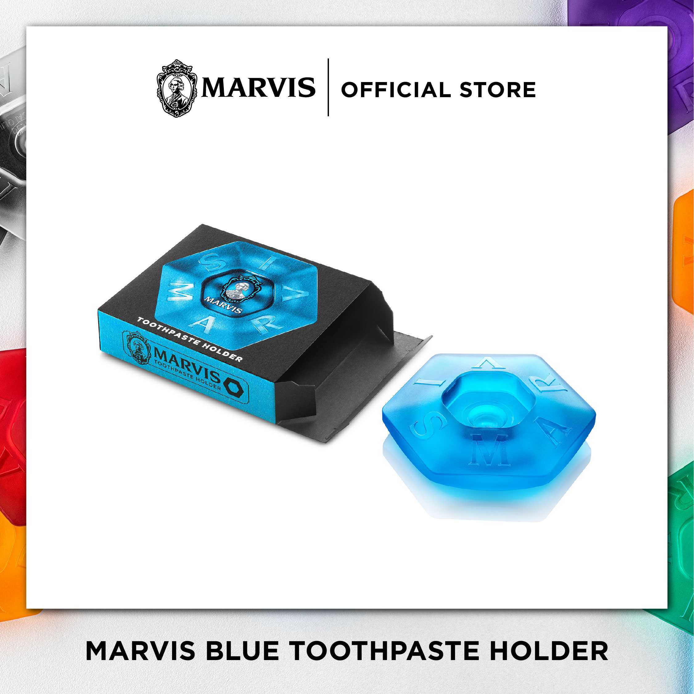 MARVIS BLUE TOOTHPASTE HOLDER / แท่นวางยาสีฟันมาร์วิส (สีฟ้า)