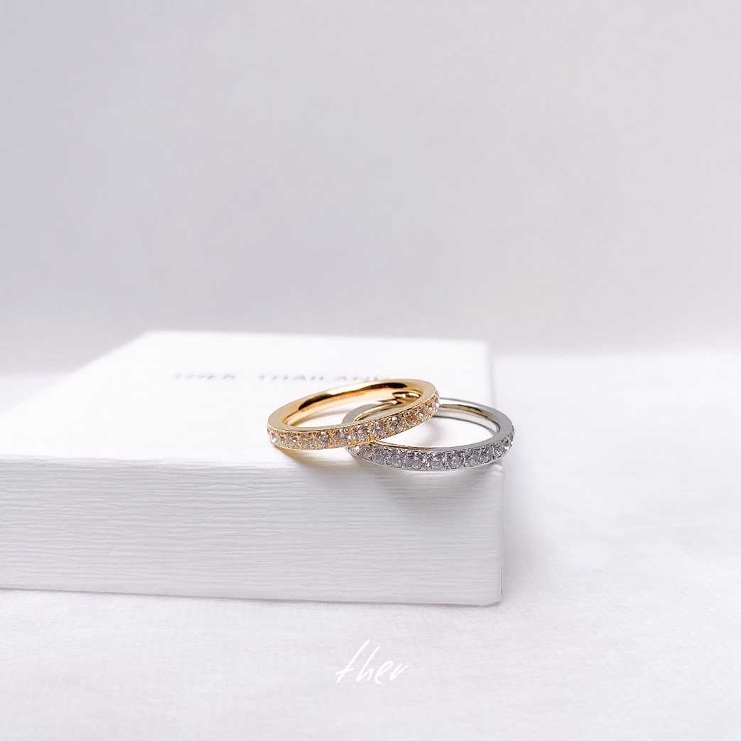 แหวนเพชรรอบวง SR-75 #ขายดี (size 2-3-4-5-6-7-8-9-10) 'Hannah ring' 🌈HAPPY SUMMER