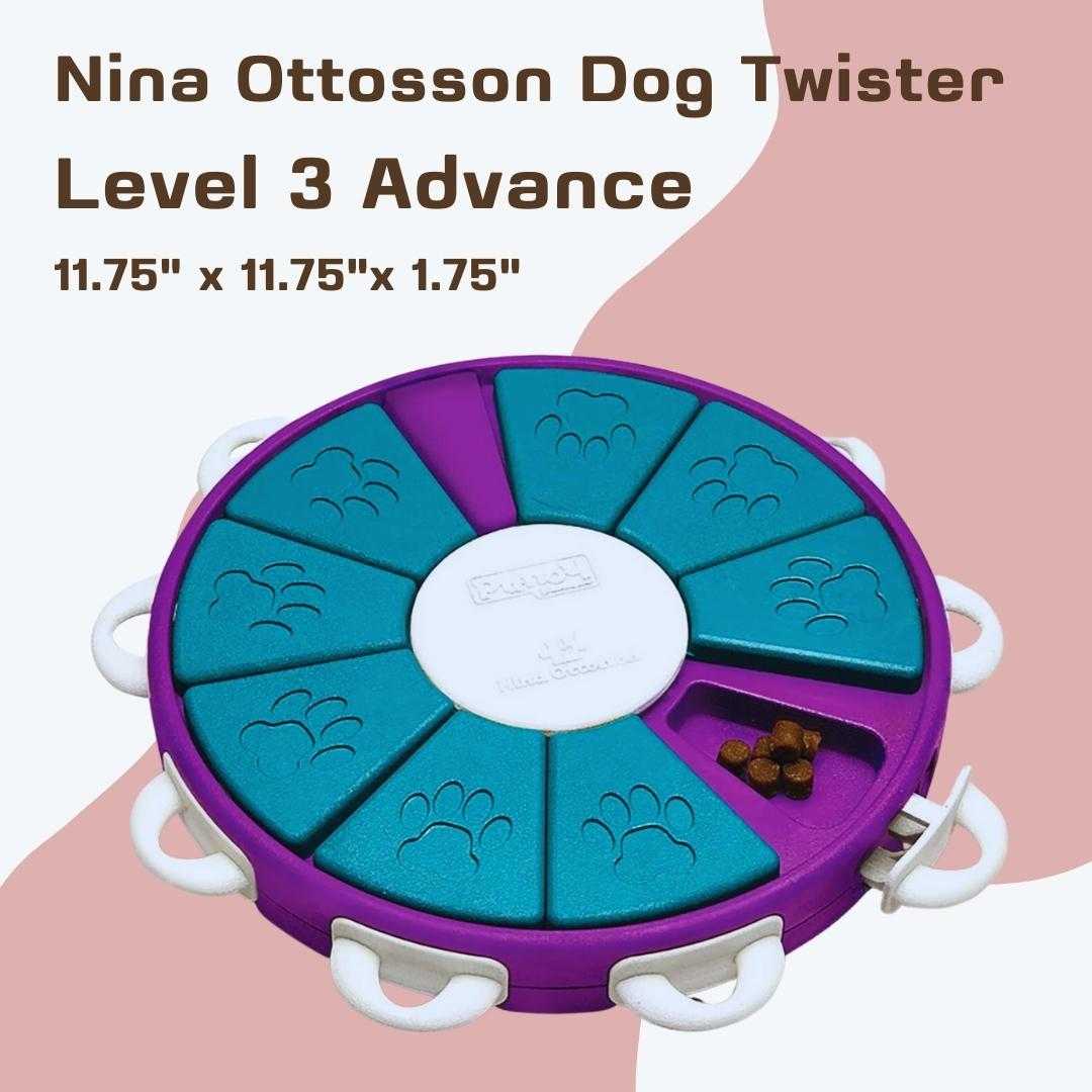 Level 3 Outward Hound Nina Ottosson Dog Twister Interactive Treat Puzzle Dog Toy