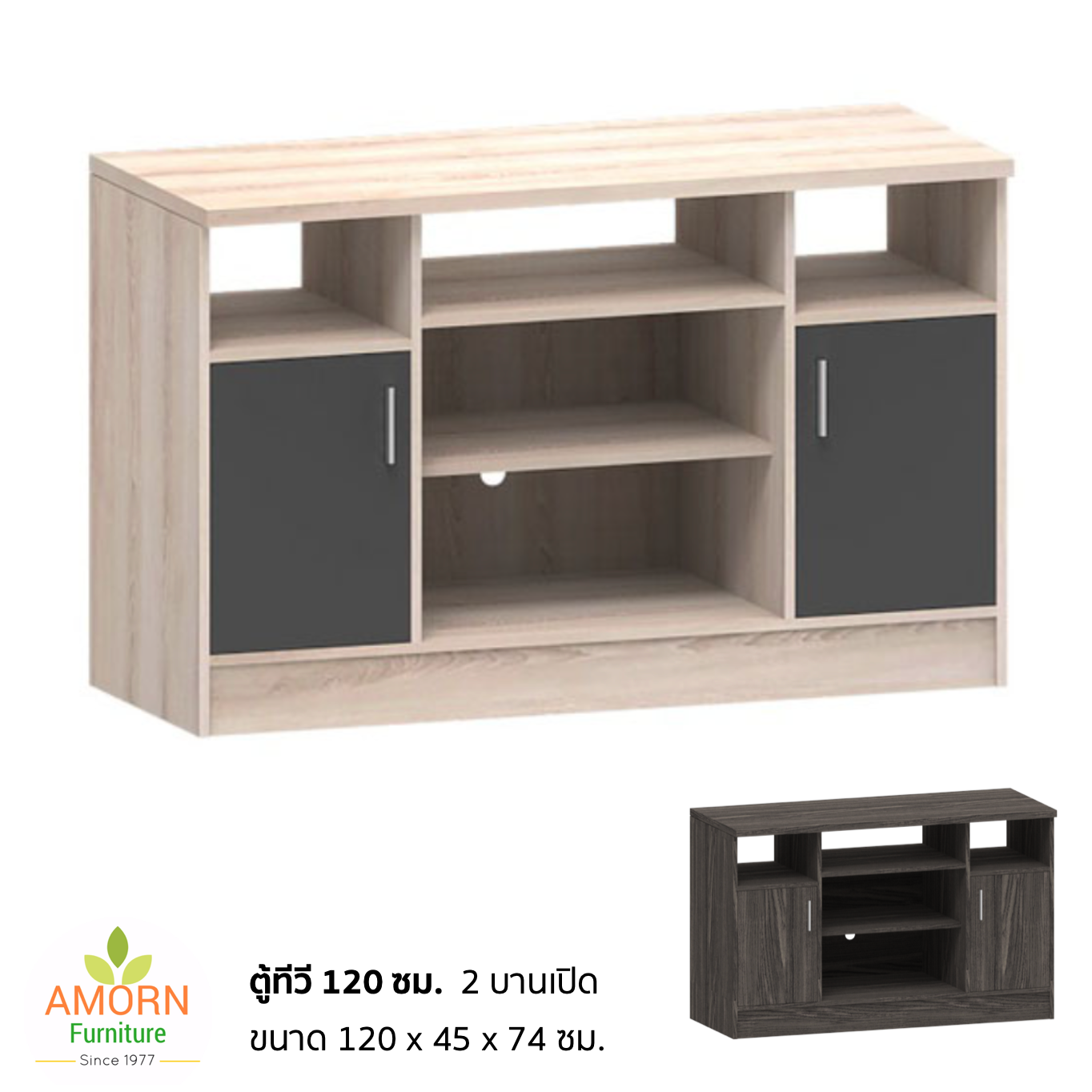 ตู้ทีวี 120 ซม. 2 บานเปิด สไตล์โมเดิร์น