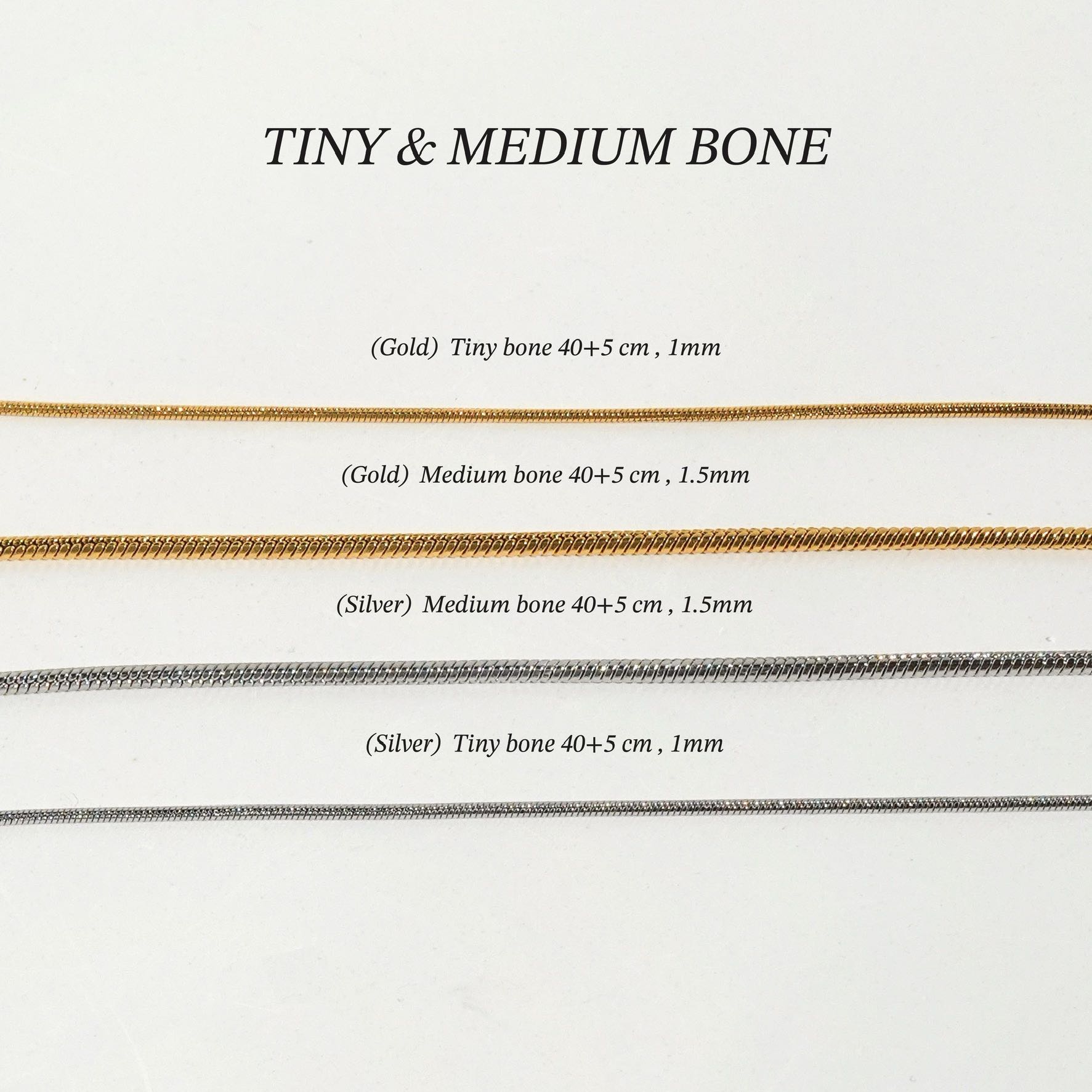 Tiny & Medium bone (stainless steel)