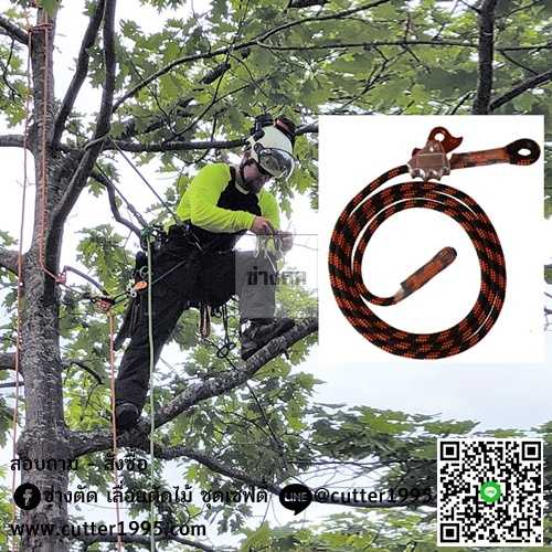 เชือกเซฟตี้สำหรับปีนต้นไม้ Treehog Rope Lanyard 13.5mm With Rope Grab