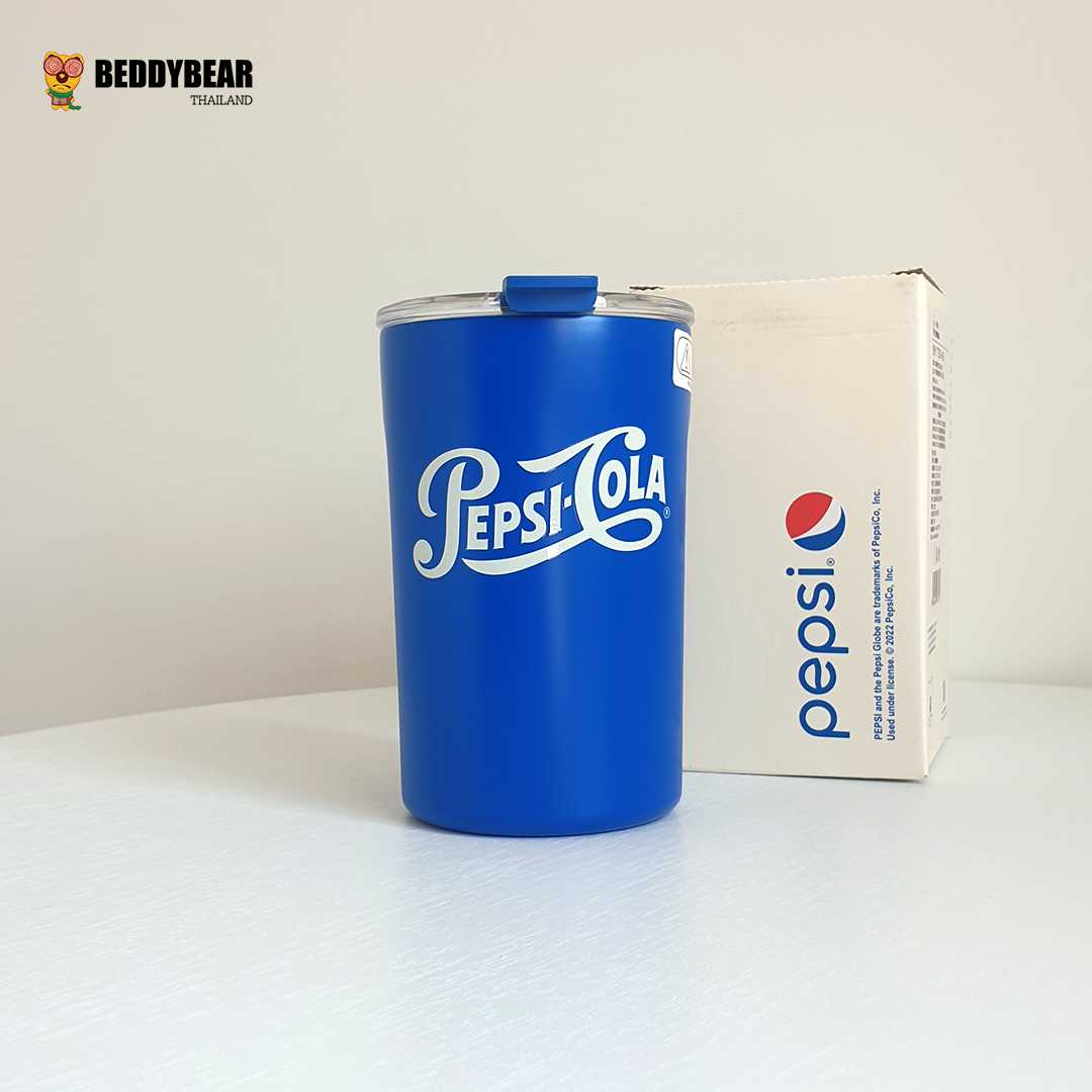 BeddyBearXPepsi แก้วน้ำสูญญากาศแสตนเลส เก็บอุณหภูมิ ใช้งานได้ 2 แบบ ยกดื่มหรือหลอดดูด BBA011PS-007