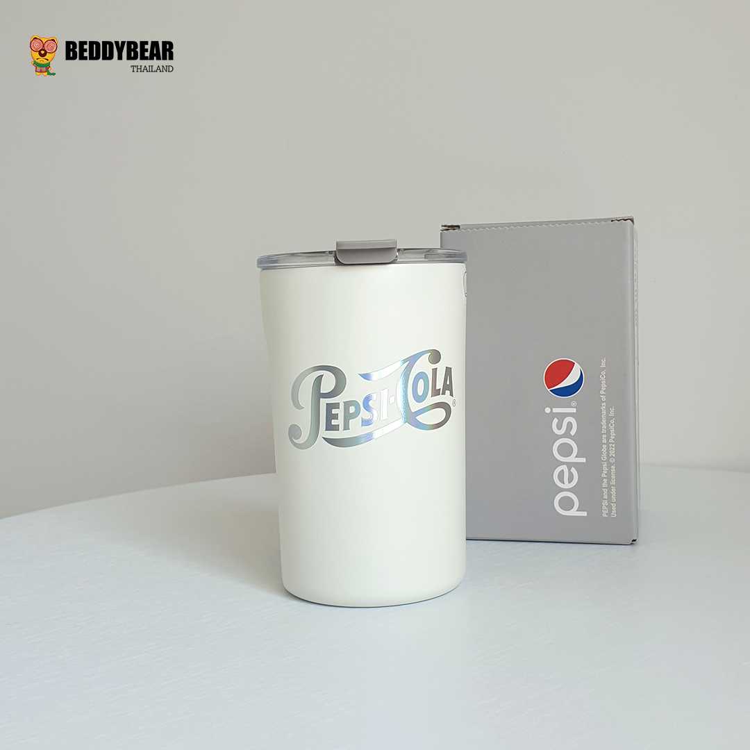 BeddyBearXPepsi แก้วน้ำสูญญากาศแสตนเลส เก็บอุณหภูมิ ใช้งานได้ 2 แบบ ยกดื่มหรือหลอดดูด BBA011PS-008SL