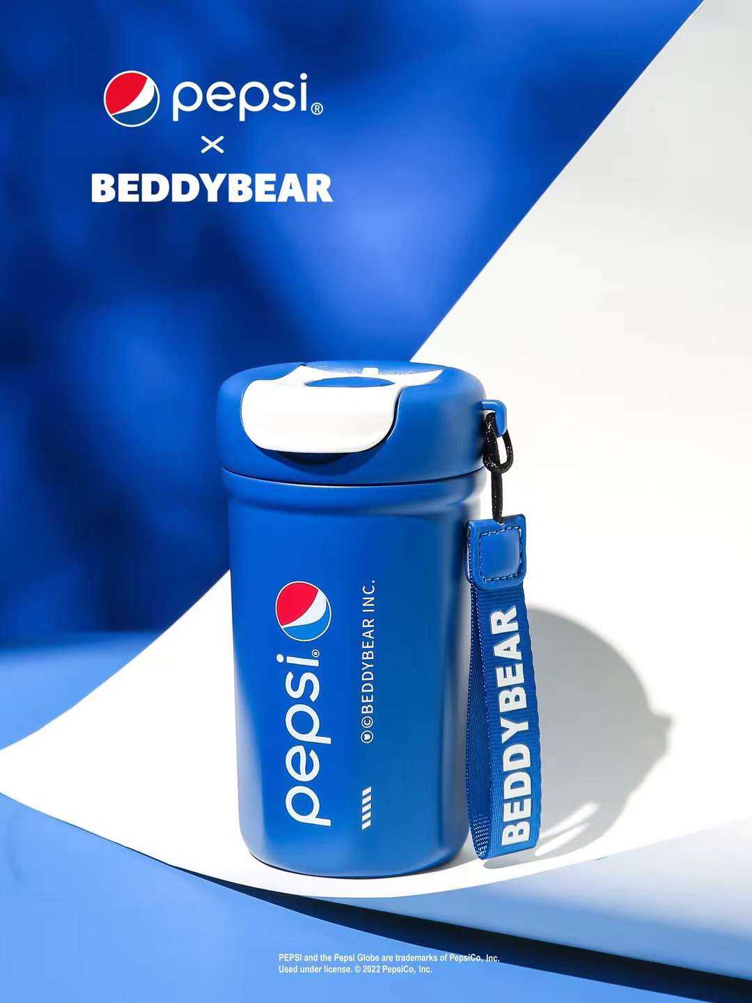 BeddyBearXPepsi แก้วน้ำสูญญากาศแสตนเลส เก็บอุณหภูมิ ร้อน/เย็น ฝายกดื่ม  BBA012PS-007 400 ml.