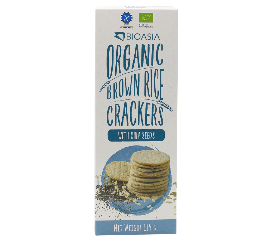 ไบโอเอเชีย แครกเกอร์ข้าวกล้องผสมเชียซีด Organic 115 g