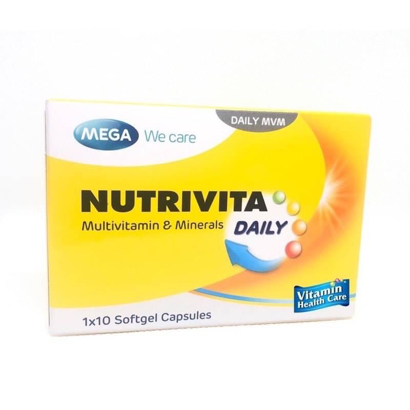 ￼NUTRIVITA นูทริไวต้า วิตามินรวม เพื่อคนวัยทำงาน สูตร CDZinc วิตามินบีและเกลือแร่ 10 / 30 แคปซูล