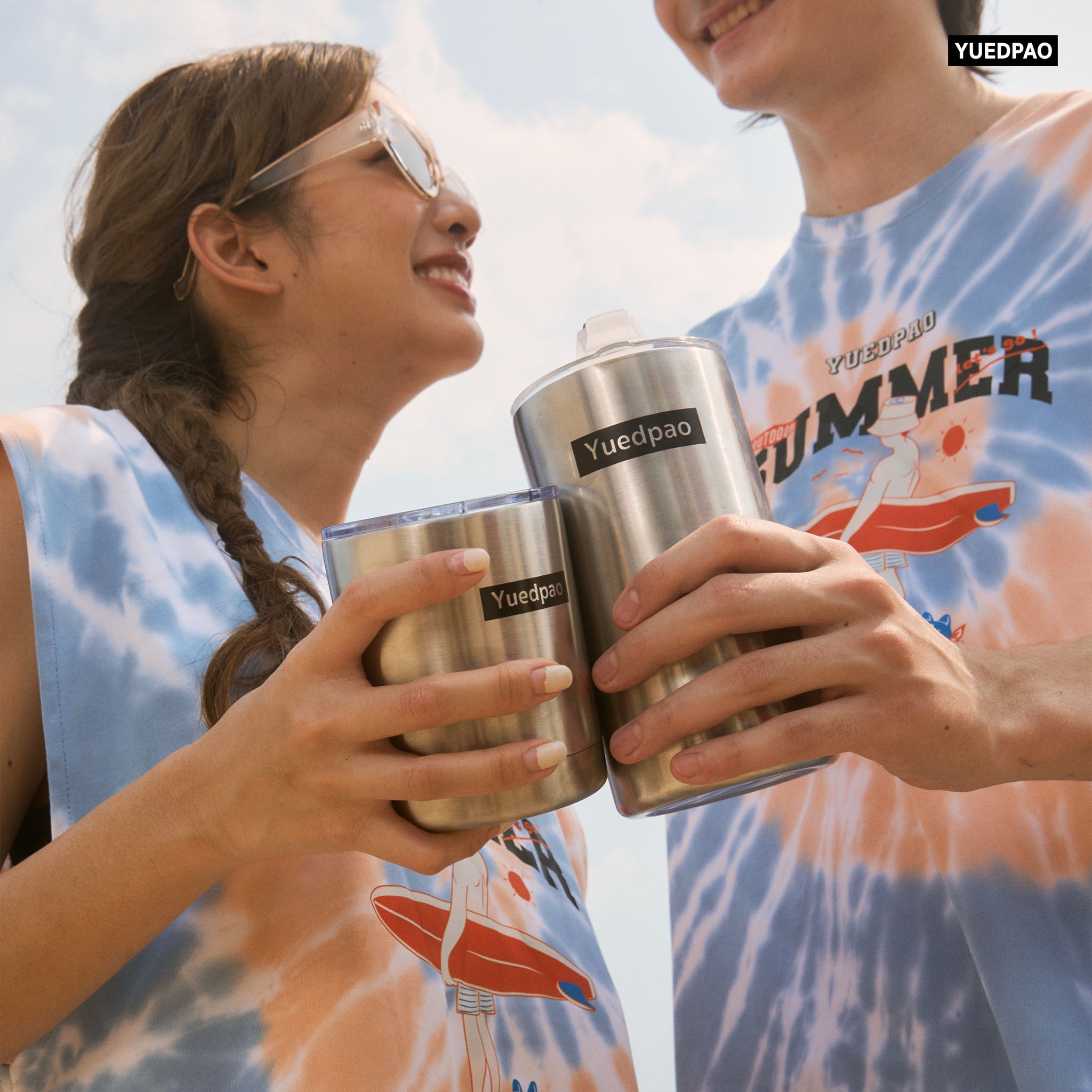 Yuedpao แก้วยืดเปล่า แก้วสแตนเลสเก็บอุณหภูมิ พรีเมียมแบบมีฝาปิด Cooler Flask