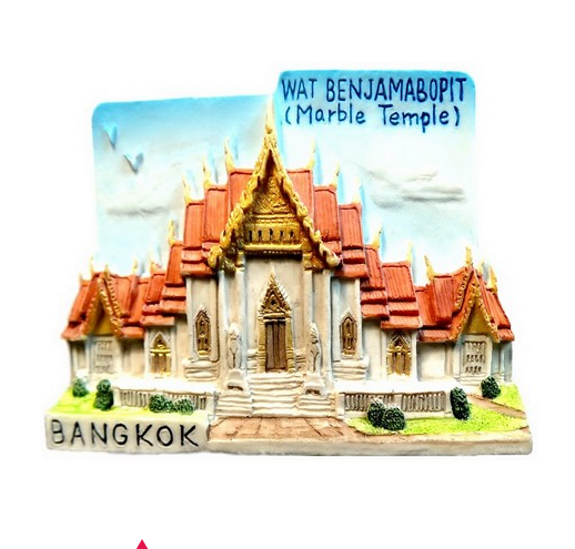 แม่เหล็กติดตู้เย็น วัดเบญจมบพิตร, Wat Benchamabophit, the Marble temple, Resin 3D Fridge Magnet