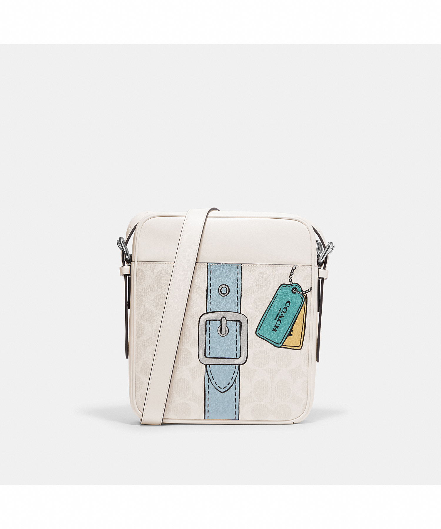 COACH HUDSON CROSSBODY 21 IN SIGNATURE CANVAS WITH TROMPE L'OEIL PRINT CH200 SVCAH