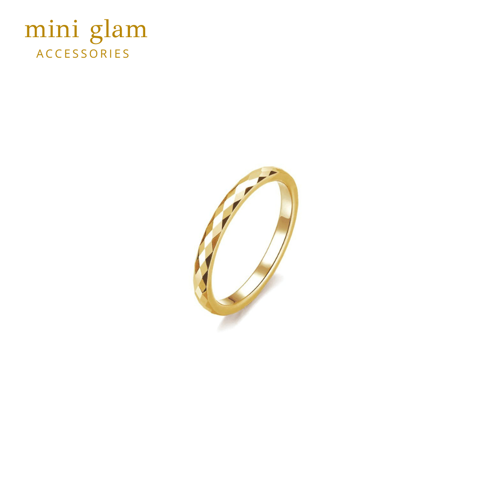 Miniglam Jessica Gold Metallic Ring