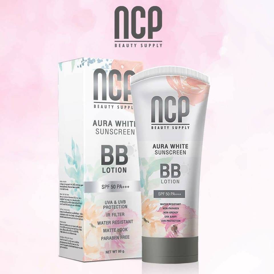 NCP BB บีบีทาตัว กันแดด SPF50 PA+++ กันน้ำ กันเหงื่อ ไม่เป็นคราบ 80g.