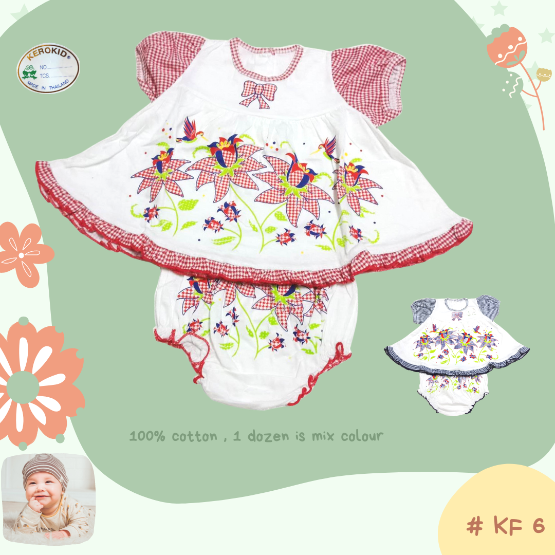 KF 6 ,  100% Cotton Dress  and Pants ชุดกระโปรงเด็กมีแขน