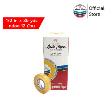 LOUIS TAPE เทปใส 1/2นิ้ว ,1 นิ้ว,3/4นิ้ว x 36หลา แกน 1 นิ้ว (แกนเล็ก)