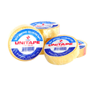 UNITAPE เทปใส 1/2นิ้ว 1 นิ้ว 3/4 นิ้ว x 36หลา แกน 3นิ้ว