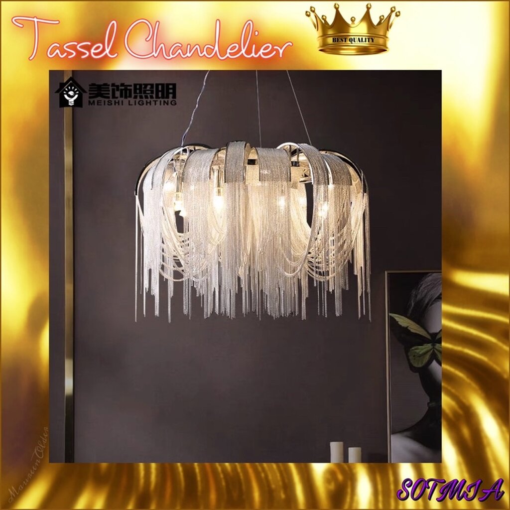 CT119A048 SOTMIA #แชนเดอเรีย CHANDELIER แชนเดอเรียพู่ Tassel chandelier โคมไฟโมเดิล โคมไฟระย้าเพด...