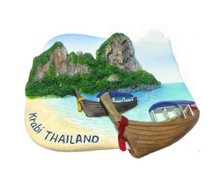 แม่เหล็กติดตู้เย็น หาดไร่เลย์ กระบี่ (Railay Beach) กระบี่,ประเทศไทย Resin 3D Fridge Magnet
