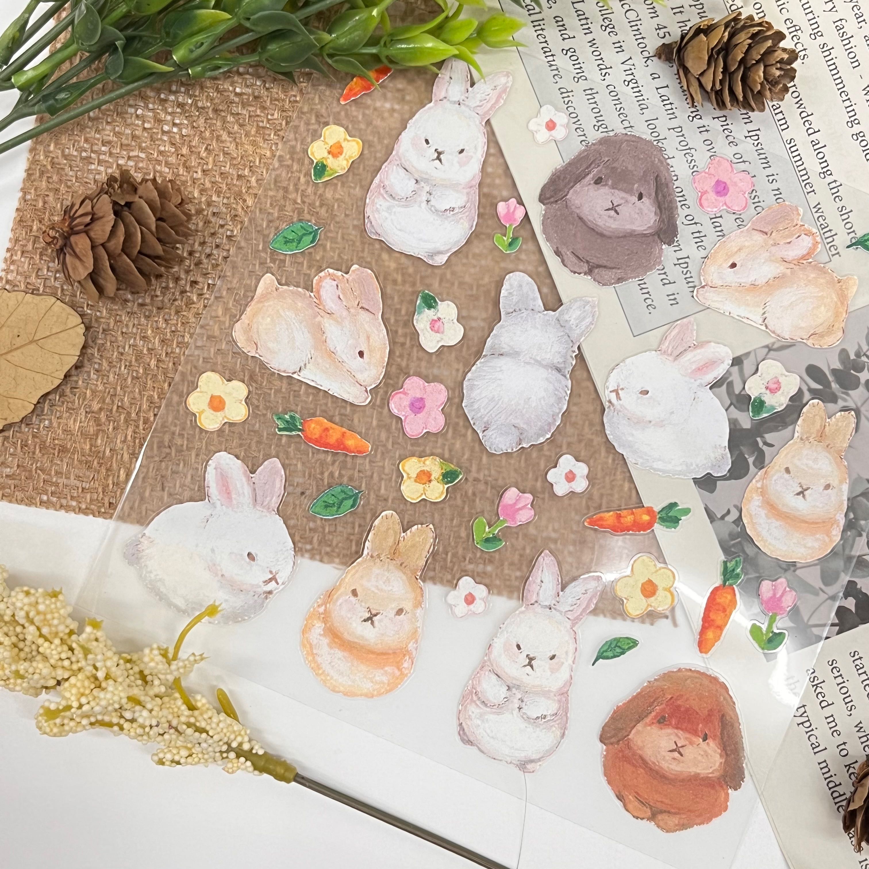 Transparent sticker 6x6 | bunny 