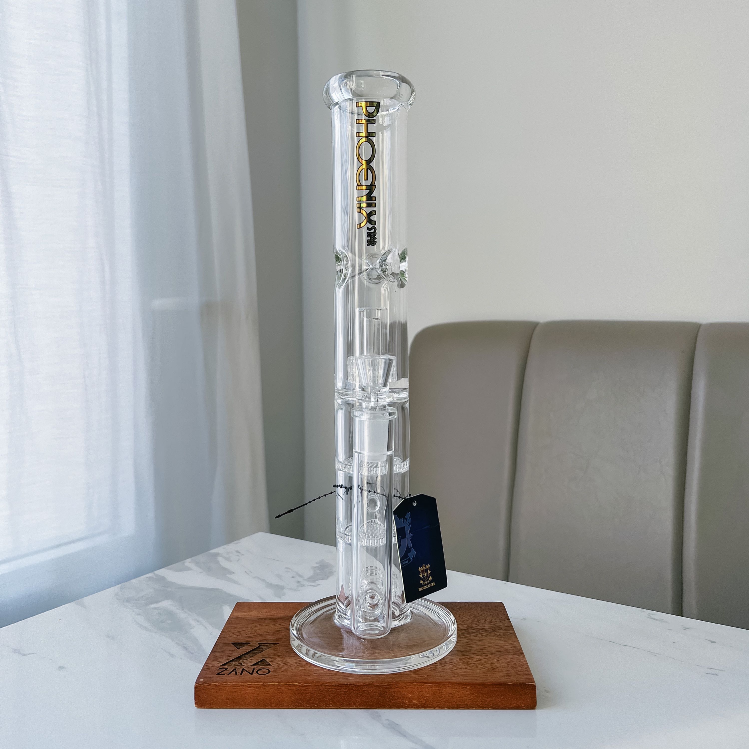 PHX Star Straight Bong w/ Double Honeycomb & Matrix Perc | 37 cm