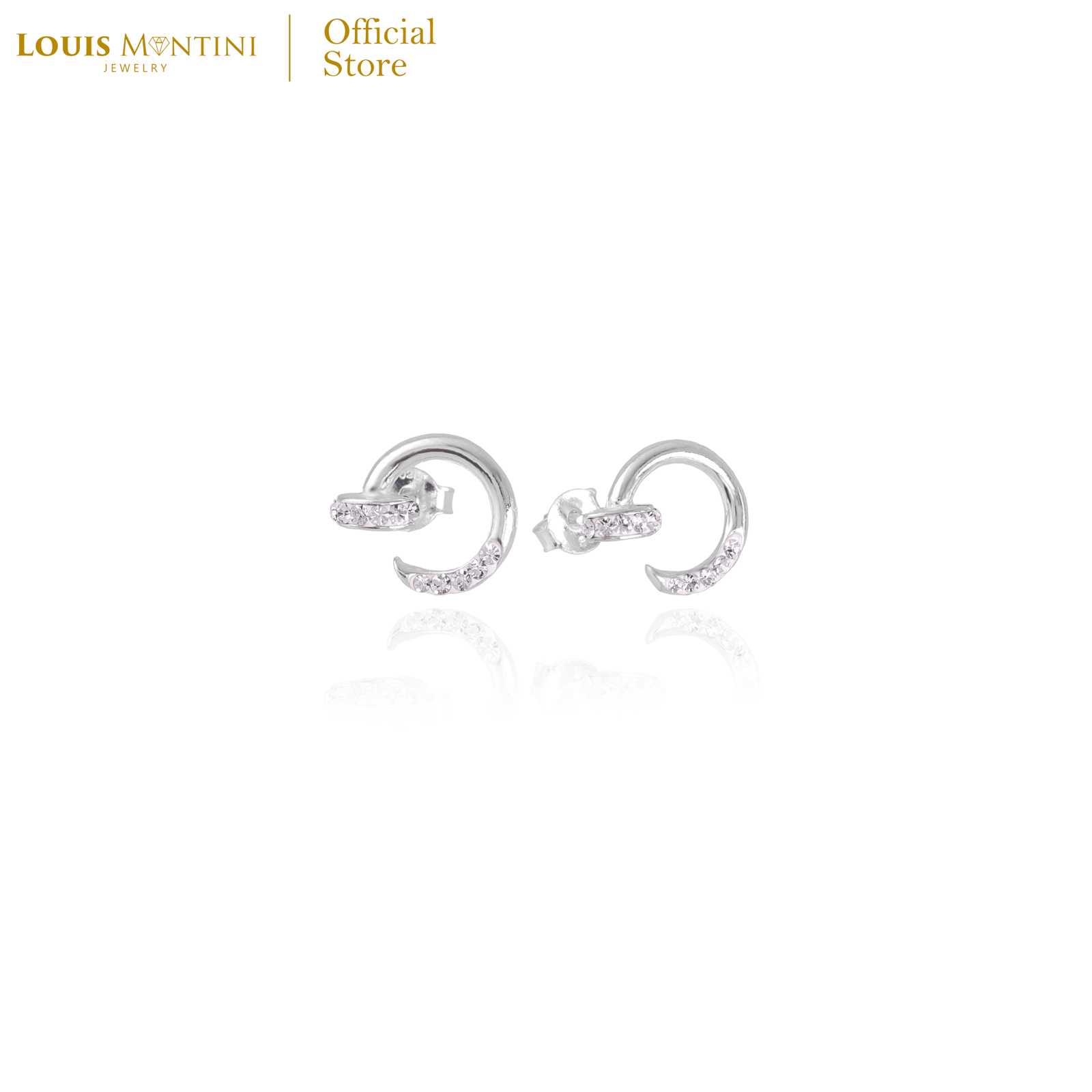 Louis Montini (Jewelry) Sterling Silver 925 Earrings ต่างหูเงินแท้ 92.5% รูป Nail LJER26