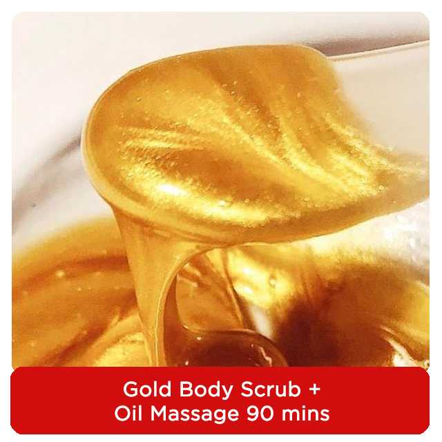 [𝟭 𝗽𝗲𝗿𝘀𝗼𝗻] Gold Body Scrub + Oil Massage 90 mins