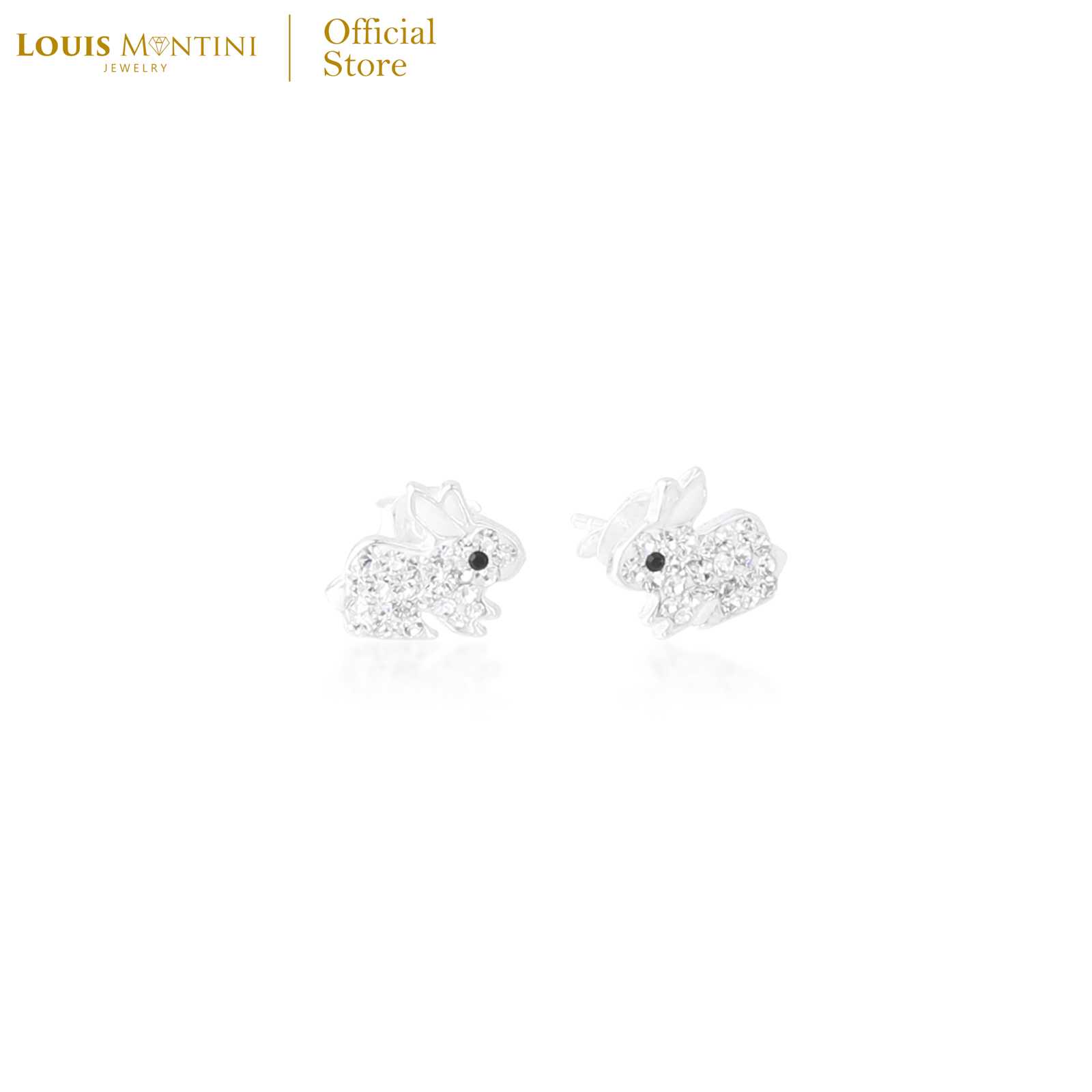 Louis Montini (Jewelry) Sterling Silver 925 Earrings ต่างหูเงินแท้ 92.5% รูปกระต่าย LJER41