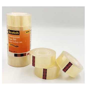 Scotch(3M) เทปใส รุ่น 500 ขนาด1/2นิ้ว 1นิ้ว 3/4นิ้ว 36Y แกน 1 นิ้ว