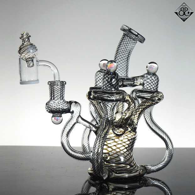 Black strip Recycler Rig with 4opals