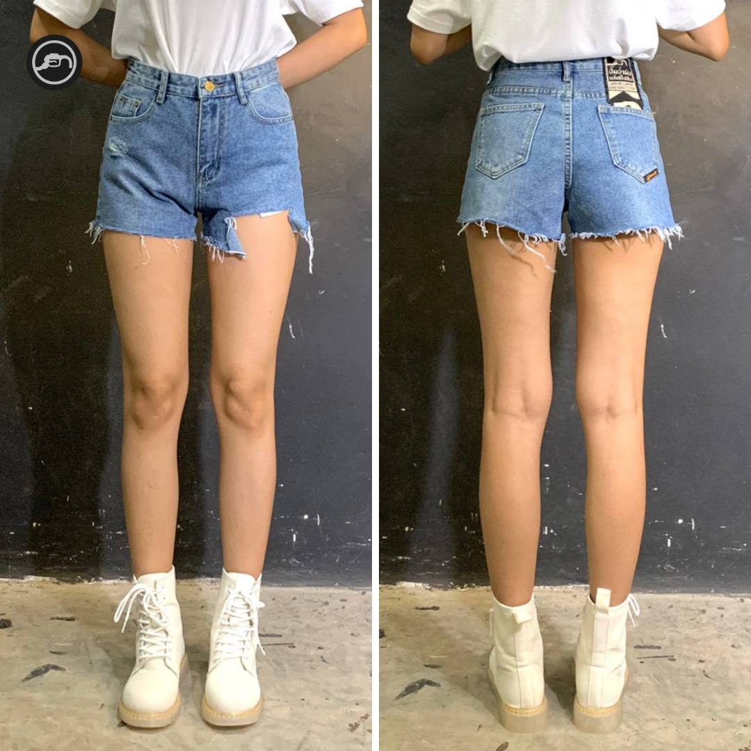 SG007 กางเกงยีนส์ขาสั้นผู้หญิง Lady Denim Shorts (Gasoline & Garage) ปั๊มน้ำมันแก๊สโซลีน (SG)