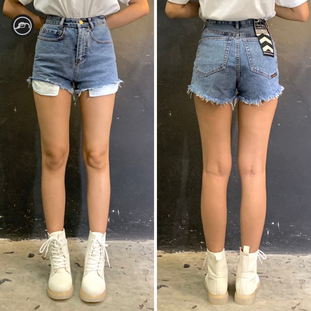 SG012 กางเกงยีนส์ขาสั้นผู้หญิง Lady Denim Shorts (Gasoline & Garage) ปั๊มน้ำมันแก๊สโซลีน (SG)
