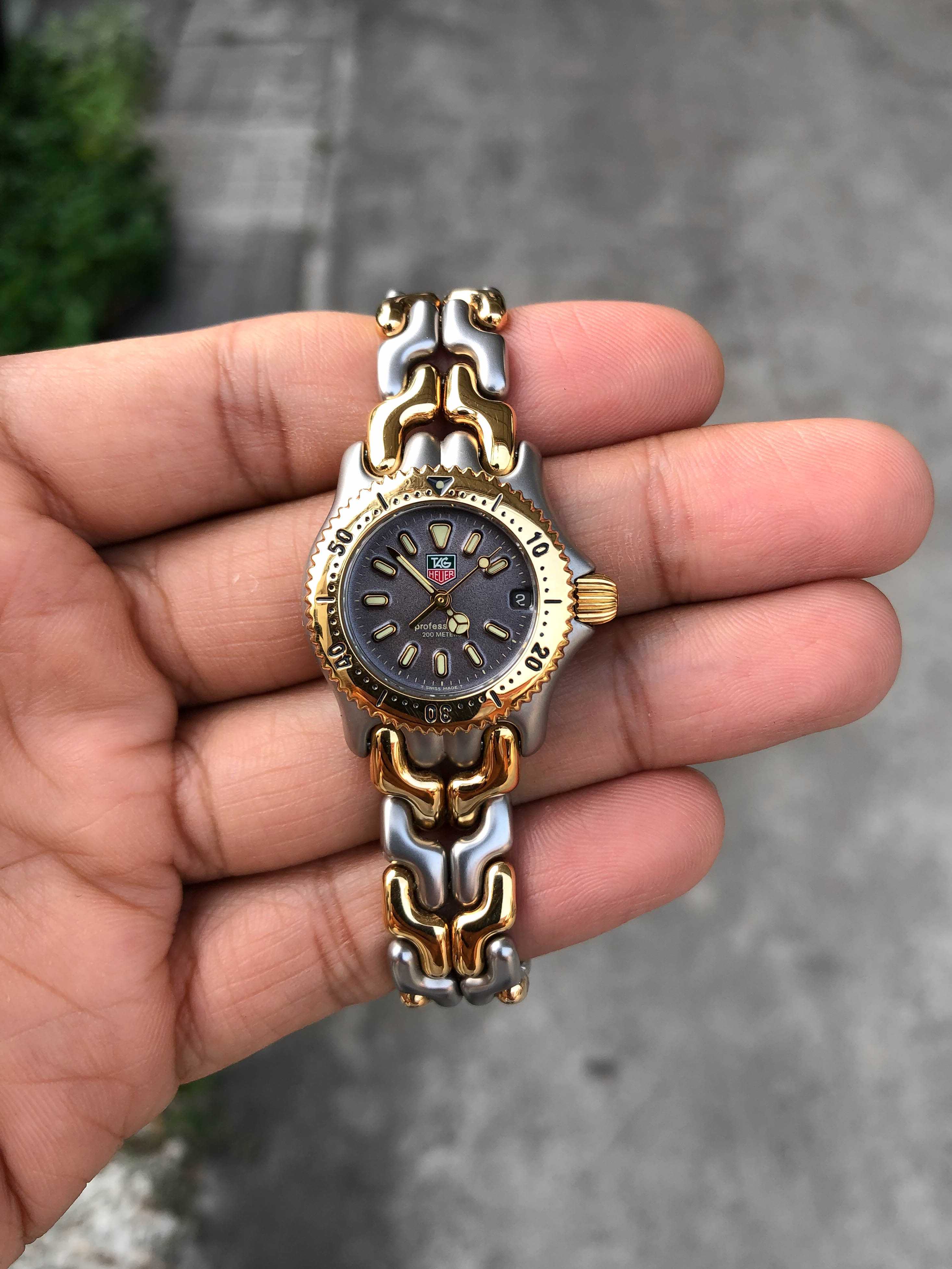 Tag Heuer ก้างปลา 2tone Mini Lady Quartz หน้าเทา
