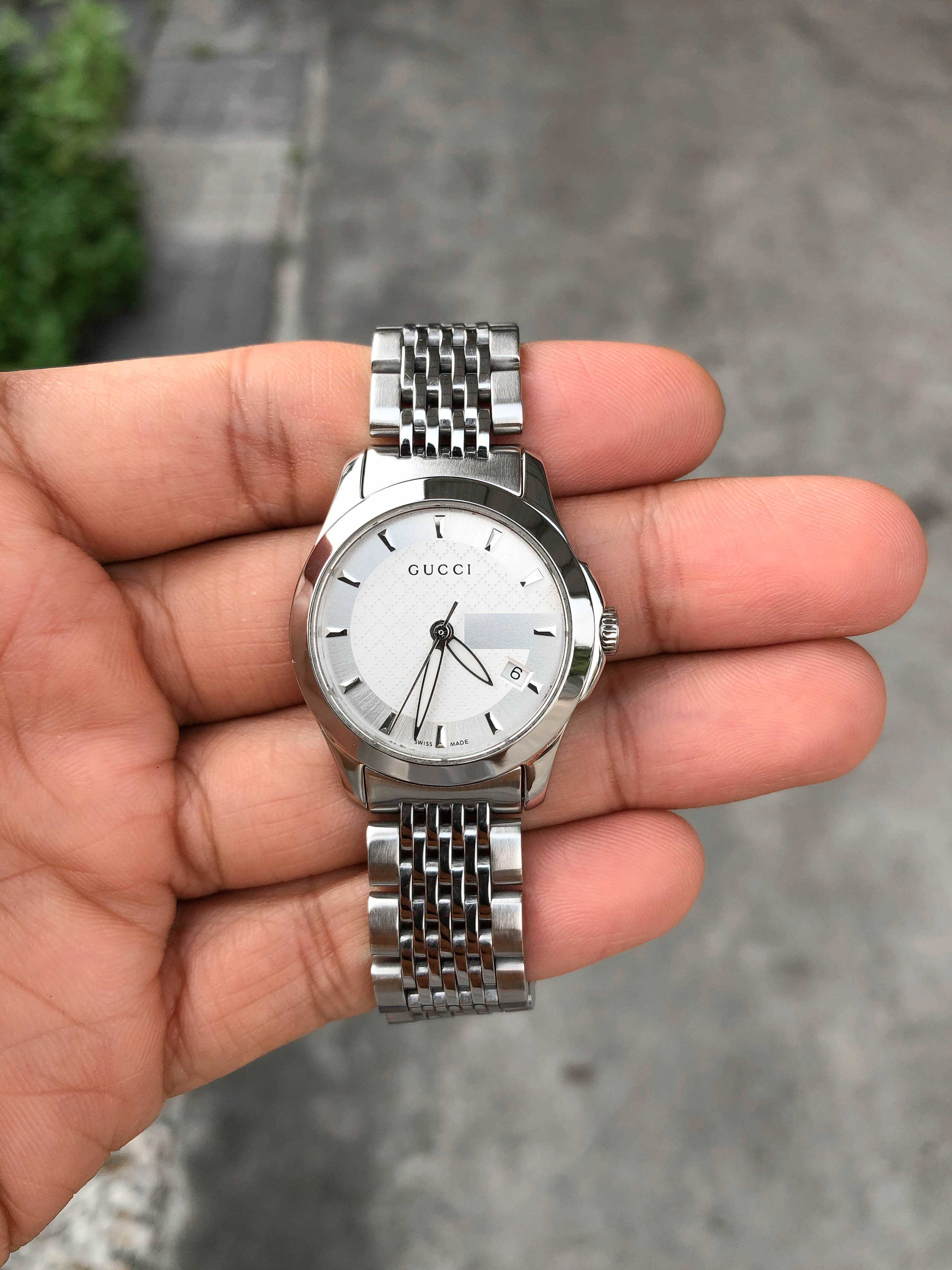 Gucci G-Timeless 126.5 Lady Size Quartz หน้าขาว