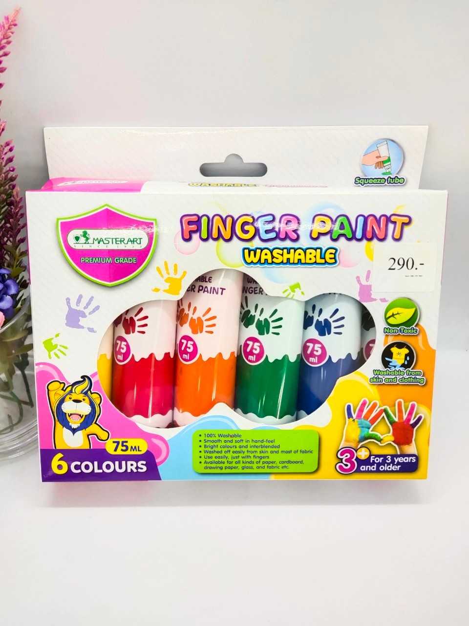 สีทามือ มาสเตอร์อาร์ต 75 มล. 6 สี FINGER PAINT