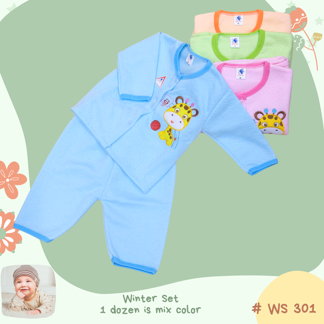 WS 202,  Terry Long Sleeve Shirts and Long Pants ชุดเด็กอ่อนผ้าแซนวิชแขนยาวปัก