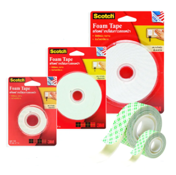 Scotch(3m)เทปโฟมกาว 2 หน้า 21มม. x 1เมตร 2เมตร 3เมตร 5เมตร