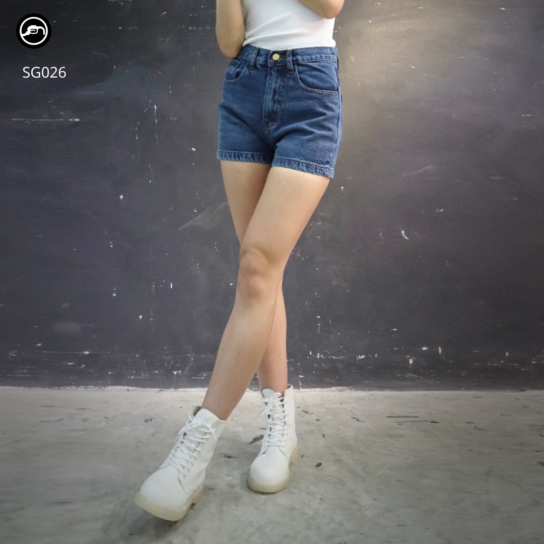 SG026 กางเกงยีนส์ ขาสั้น ผู้หญิง Lady Denim Shorts (Gasoline & Garage) ปั๊มน้ำมันแก๊สโซลีน (SG)