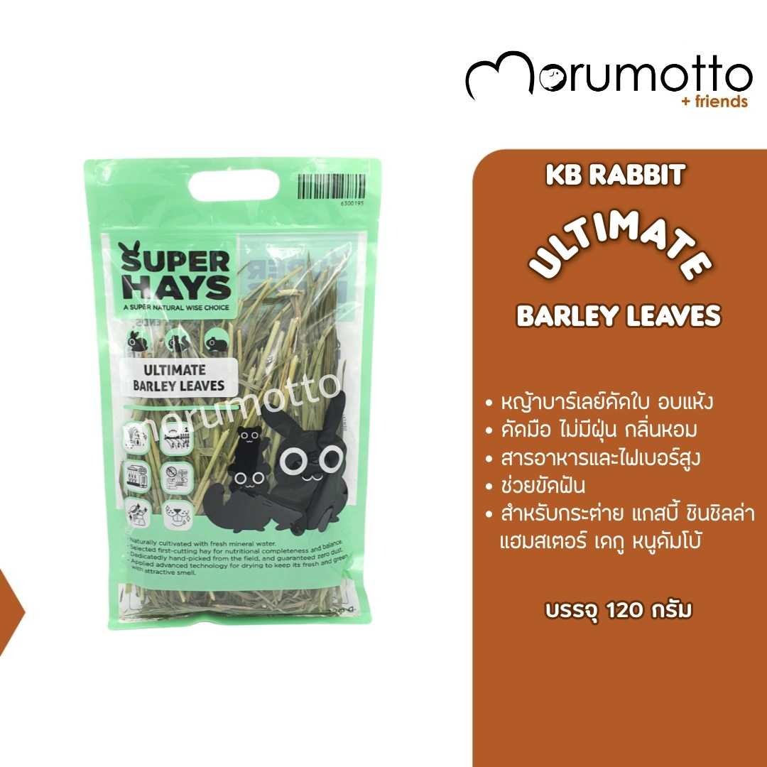 KB Rabbit Ultimate Barley Leaves หญ้าบาร์เลย์คัดใบอบแห้ง หญ้าสำหรับกระต่าย แกสบี้ ชินชิล่า (120g)