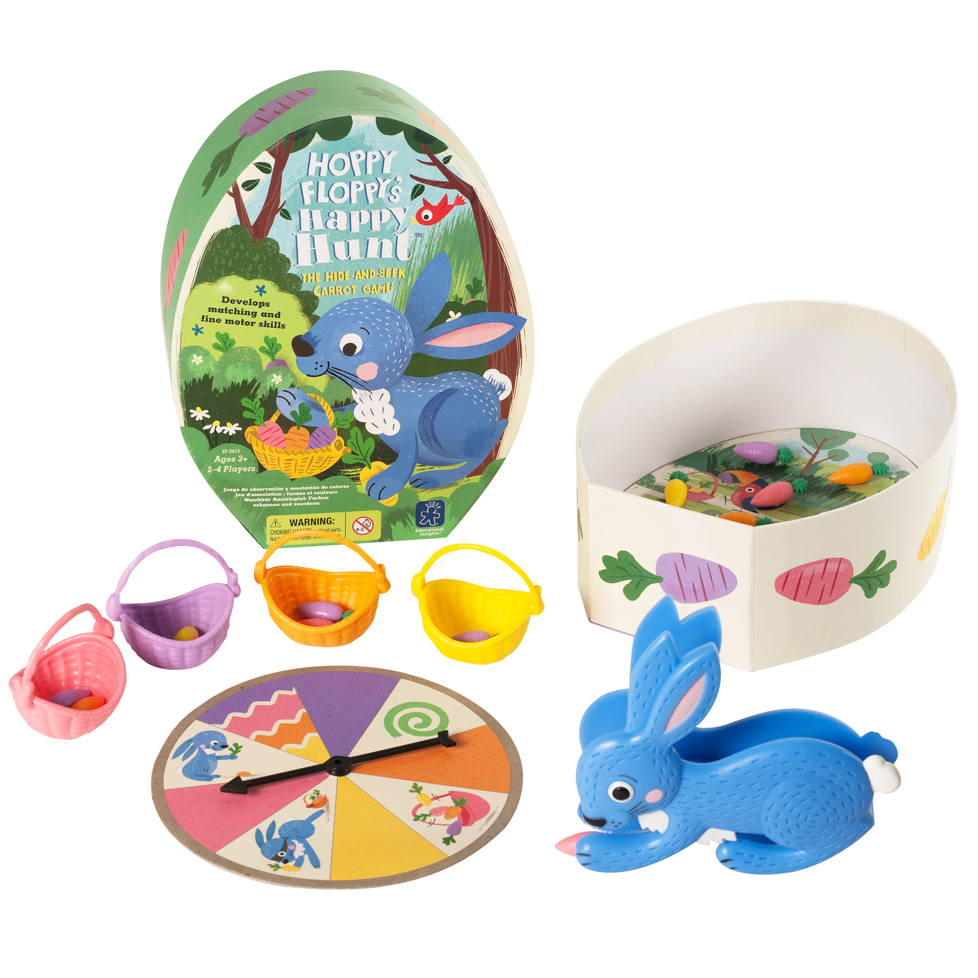 [อายุ 3+] เกมกระต่ายน้อยตามล่าหาแครอท (Hoppy Floppy's Happy Hunt Game) [Educational Insights]