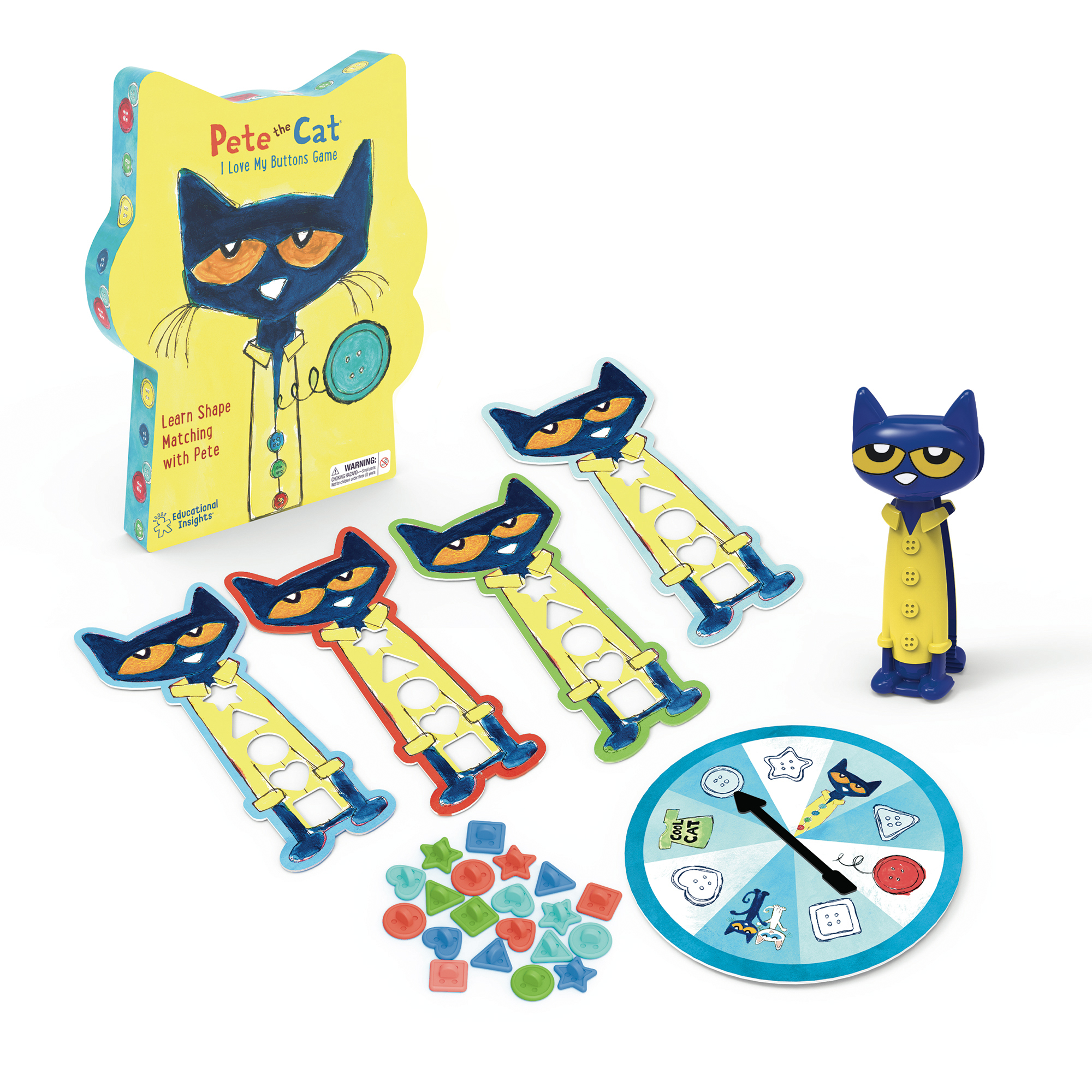 [อายุ 3+] แมวพีทกับกระดุมหรรษา (Pete the Cat I love my Buttons Game) [Educational Insights]