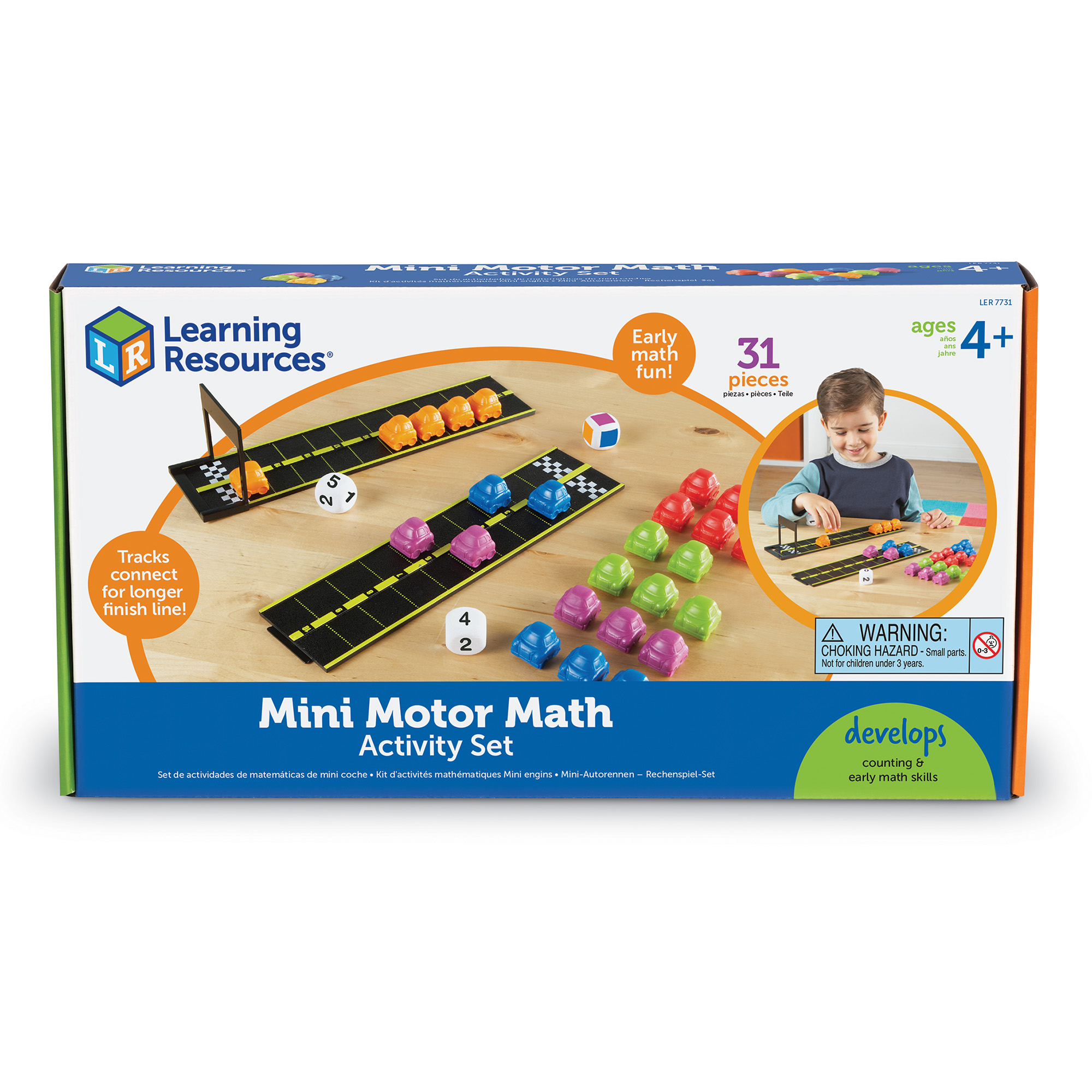 [อายุ 4+] ชุดรถจิ๋วสอนเลข (Mini Motor Math Activity Set) [Learning Resources]