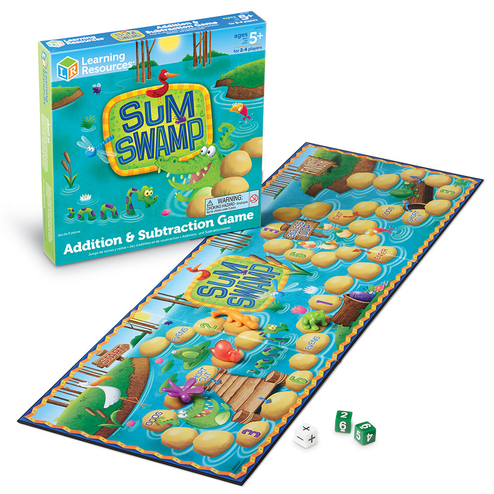 [อายุ 5+] เกมผจญภัยข้ามหนองน้ำ ฝึกบวกลบ (Sum Swamp : Addition Subtraction Game) [Learning Resources]