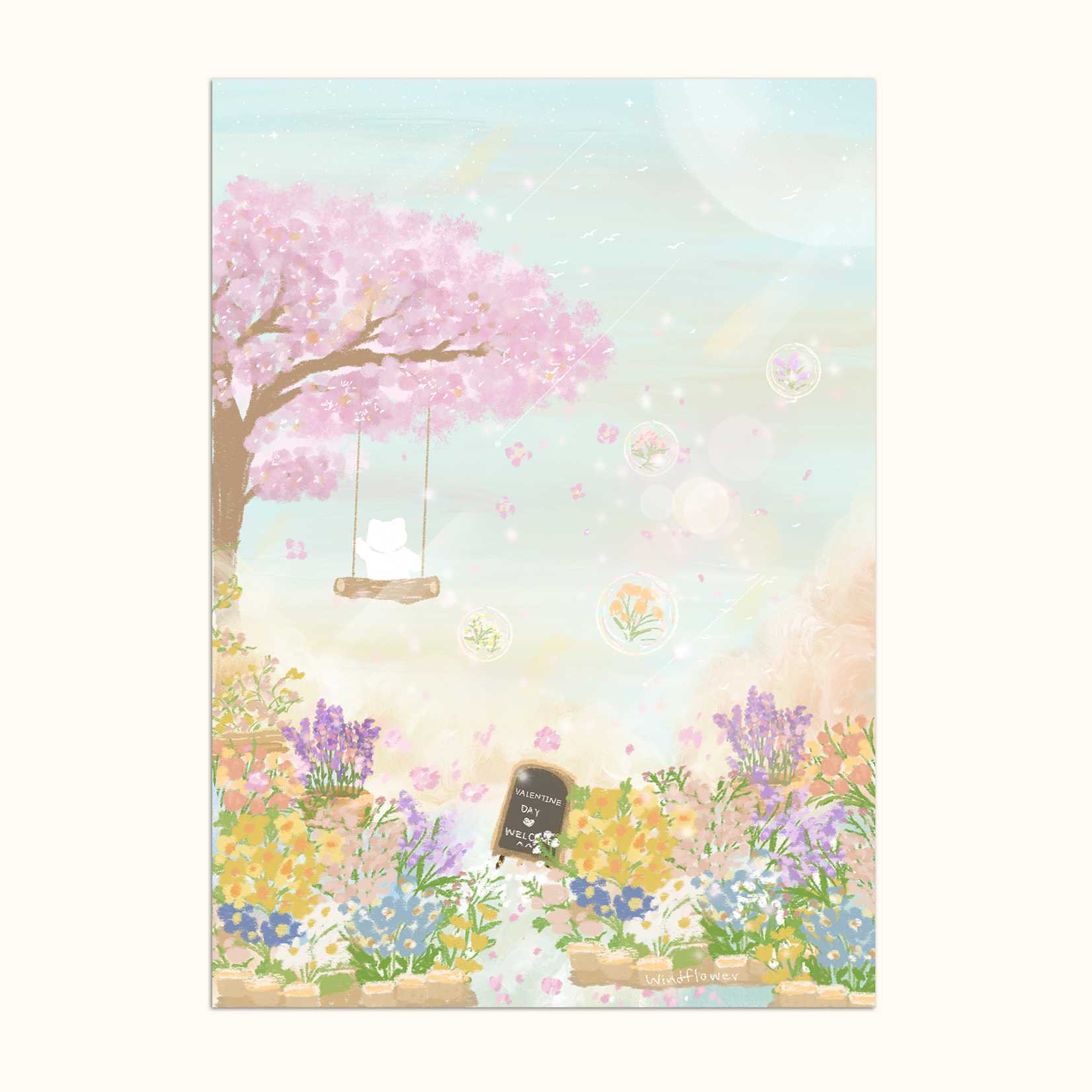 Artprint Postcard [Cafe flower]