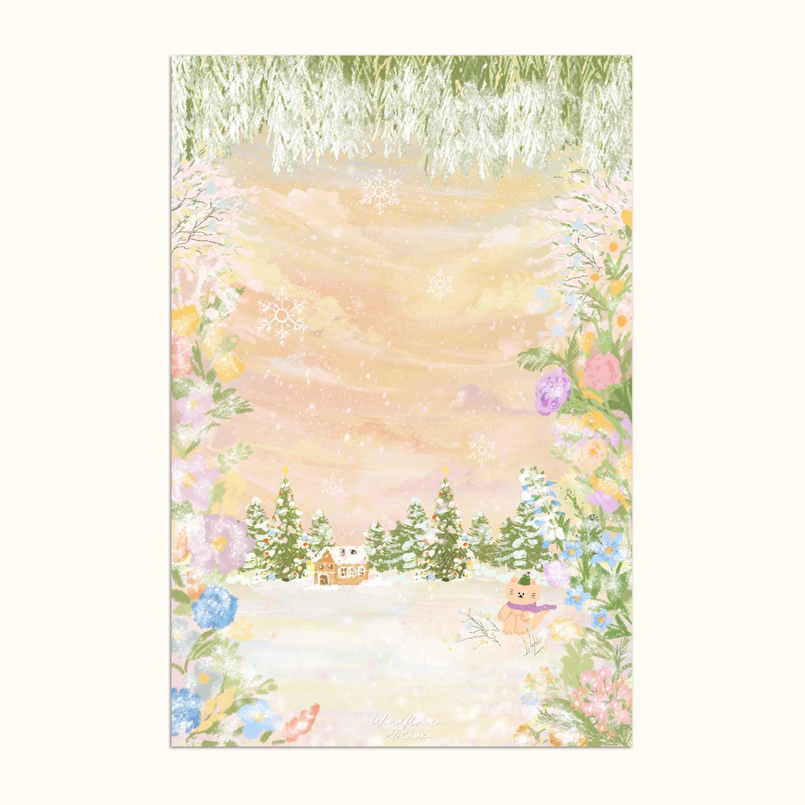 Artprint Postcard [Warm flowers in winter]