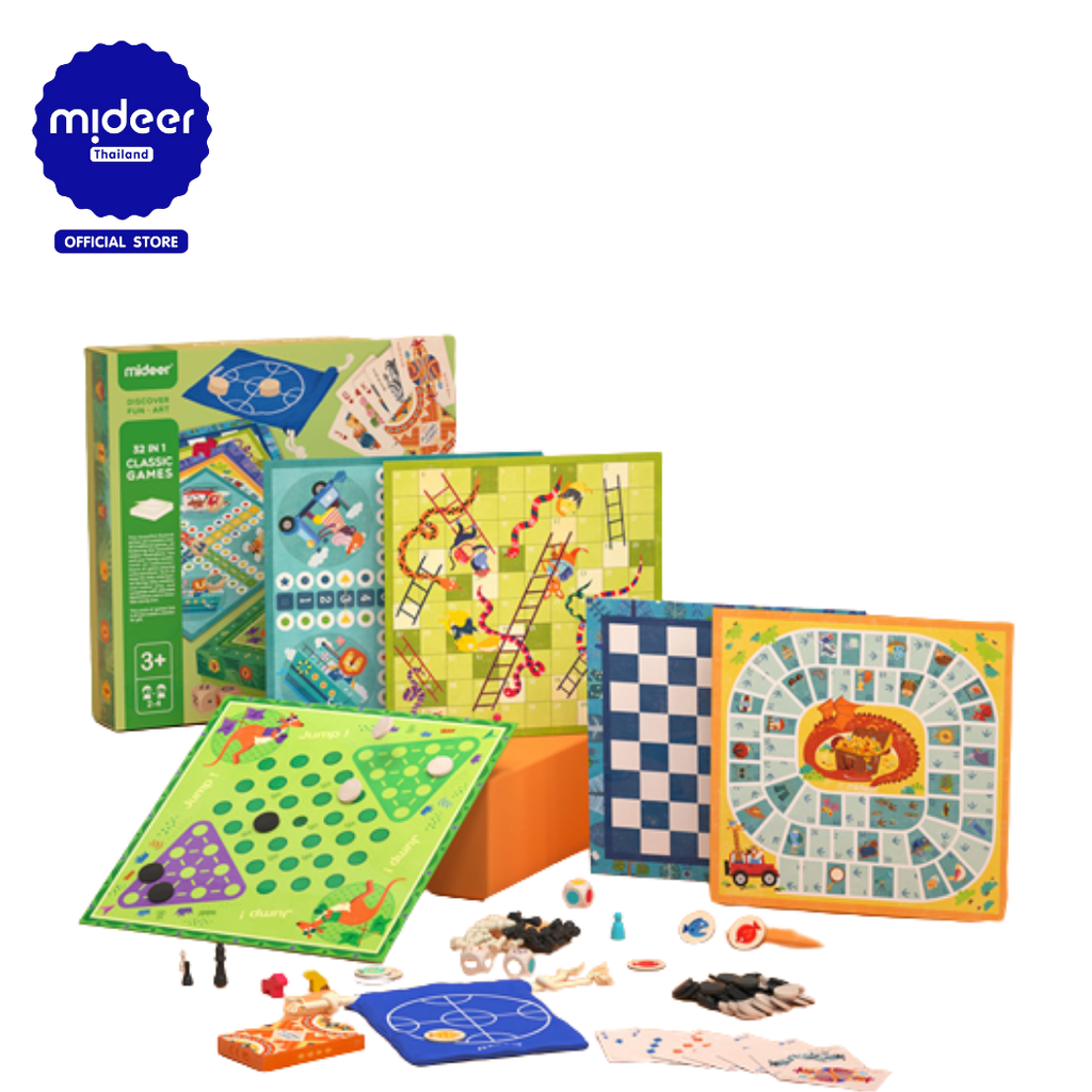 Mideer มิเดียร์ 32in1 Classic Games บอร์ดเกมส์ 32 เกมส์ ใน 1 กล่อง